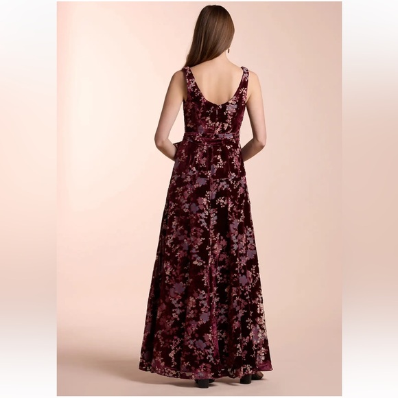 Azazie Atelier KRISTINA WINE GRAY MULTI MAXI DRESS - Size 8 - Picture 2 of 6